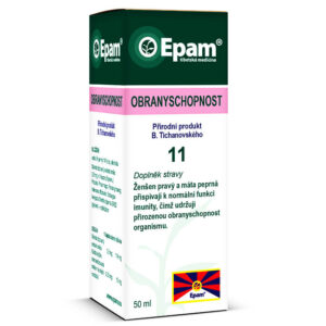 Epam 11 – Při alergiích Lahvička Epam 11, 50 ml, bylinný přípravek pro podporu imunity a zklidnění při alergických reakcích.