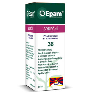 Epam 36 – Srdeční Epam 36 Srdeční, 50 ml, kapky s hlohem pro podporu srdeční činnosti a cévního systému.