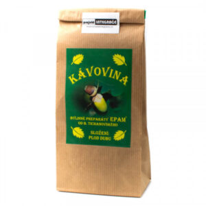 Kávovina žaludová bez kofeinu Epam Balení produktu Kávovina žaludová bez kofeinu Epam, bylinná směs pro relaxaci, duševní pohodu a dobrý spánek.