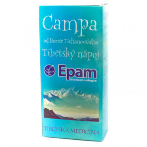 Tibetský nápoj Campa Epam 400 g Balení produktu Tibetský nápoj Campa Epam, 400 g, sypká směs pro přípravu nápoje na podporu jater a hladiny glukózy.