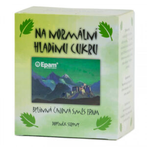 Na normální hladinu cukru – porcovaný čaj Epam Balení porcovaného čaje Epam Na normální hladinu cukru v nálevových sáčcích, pro podporu metabolismu cukrů.