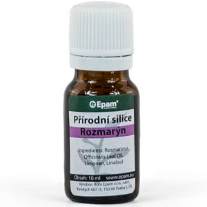 Rozmarýn Lahvička 100% přírodní silice Rozmarýn Epam, 10 ml, silný stimulant pro podporu paměti, koncentrace a krevního oběhu.