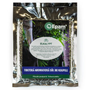 Sůl Eukalypt Balení soli do koupele Eukalypt Epam, 250 g, určená pro mastnou a problematickou pleť se sklonem k akné.