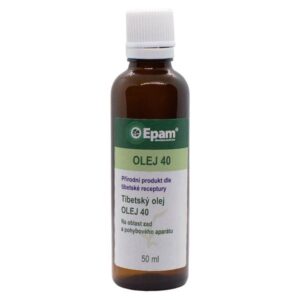 Olej Epam 40 – na oblast zad a pohybového aparátu Balení produktu Olej Epam 40 – na oblast zad a pohybového aparátu, 50 ml, pro uvolnění ztuhlých zad a svalů.