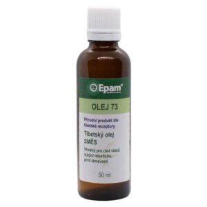 Olej Epam 73 – směs Balení produktu Olej Epam 73 – směs, 50 ml, podporuje růst vlasů, působí proti lámavosti a zvyšuje jejich elasticitu.