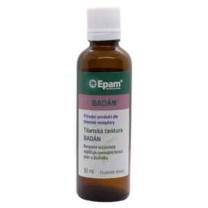 Badán – tinktura Epam Balení produktu Badán – tinktura Epam, 50 ml, zajišťuje normální funkci jater a žlučníku.