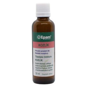 Kozlík lékařský – tinktura Epam / pro spánek a pohodu Balení produktu Kozlík lékařský – tinktura Epam, 50 ml, udržuje duševní pohodu, kognitivní funkce a normální stav kardiovaskulárního systému.