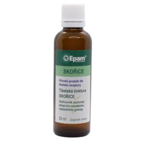 Skořice – tinktura Epam Balení produktu Skořice – tinktura Epam, 50 ml, udržuje normální hladinu glukózy v krvi a činnost kardiovaskulárního systému.